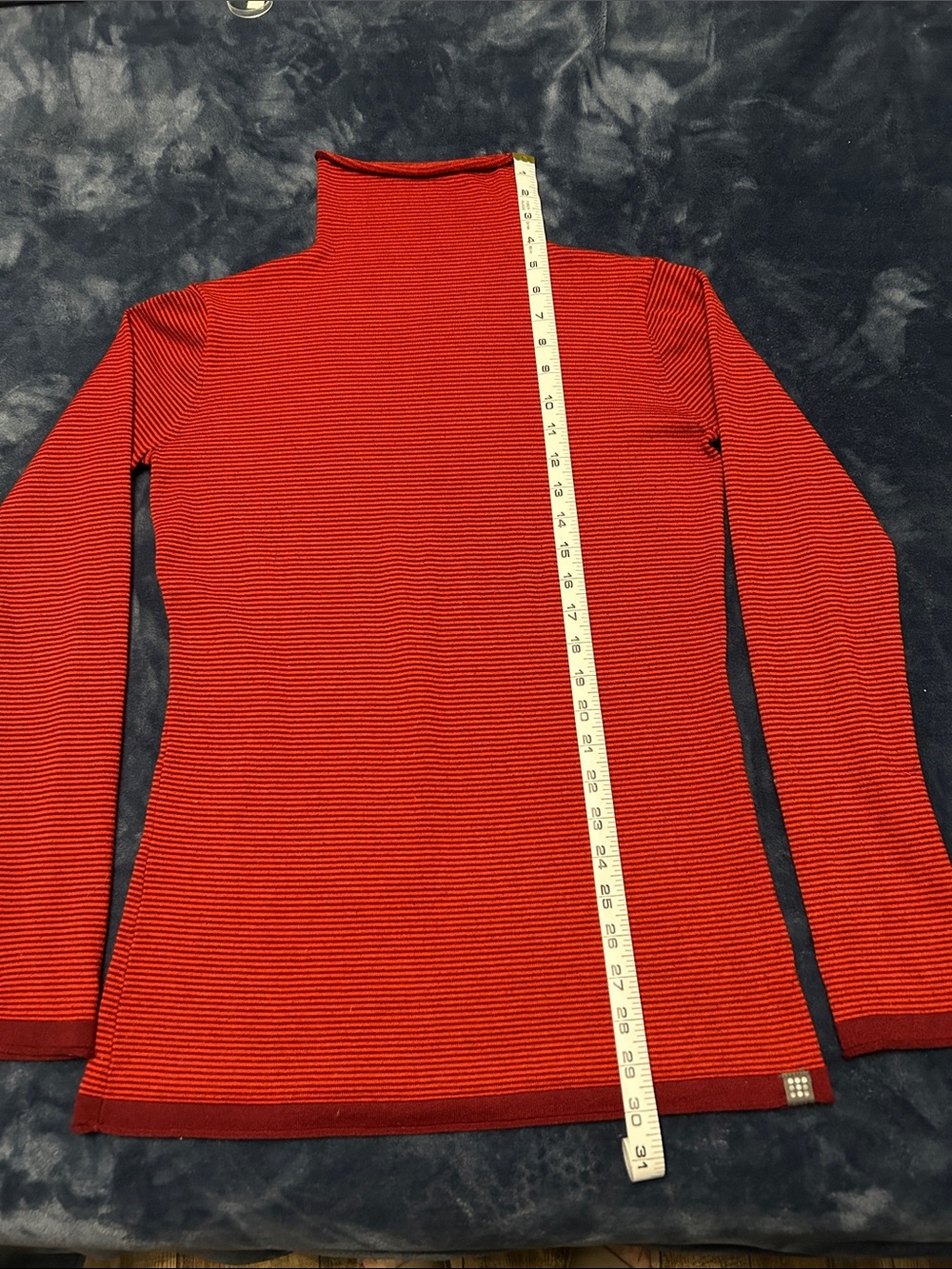 Title nine Red and Black Ribbed Turtleneck Sweater